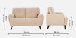 Riga Fabric 2 Seater Sofa In Beige Colour