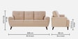 Riga Fabric 3 Seater Sofa In Beige Color