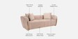 Rihanna Fabric 3 Seater Sofa In Beige Colour