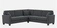 Riley Velvet 5 Seater Corner Sofa In Dark Grey Colour With Ottoman