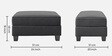 Riley Velvet 5 Seater Corner Sofa In Dark Grey Colour With Ottoman