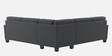 Riley Velvet 5 Seater Corner Sofa In Dark Grey Colour With Ottoman