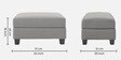 Riley Velvet 5 Seater Corner Sofa in Light Grey Colour with Ottoman