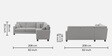 Riley Velvet 5 Seater Corner Sofa in Light Grey Colour with Ottoman