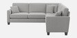 Riley Velvet 5 Seater Corner Sofa in Light Grey Colour with Ottoman