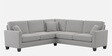 Riley Velvet 5 Seater Corner Sofa in Light Grey Colour with Ottoman