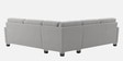 Riley Velvet 5 Seater Corner Sofa in Light Grey Colour with Ottoman