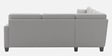 Riley Velvet 5 Seater Corner Sofa in Light Grey Colour with Ottoman