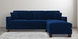 Riley Velvet 5 Seater LHS Sectional Sofa in Blue Colour