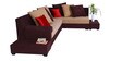 Ringo LHS Sectional Sofa Set in Beige & Dark Brown Colour