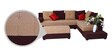 Ringo LHS Sectional Sofa Set in Beige & Dark Brown Colour