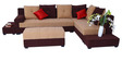 Ringo LHS Sectional Sofa Set in Beige & Dark Brown Colour