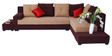 Ringo LHS Sectional Sofa Set in Beige & Dark Brown Colour