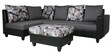 Rio Fabric Corner Sofa in Grey & Black Colour in C Shape