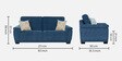 Rio Chenille Fabric 3 Seater Sofa In Denim Blue Colour