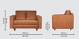 Rio Fabric 2 Seater Sofa in Beige Colour