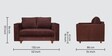 Rio Fabric 2 Seater Sofa in Brown Colour