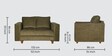 Rio Fabric 2 Seater Sofa in Green Colour