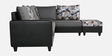 Rio Fabric LHS Sectional Sofa in Grey & Black Colour with Coffee Table