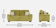 Rio Chenille Fabric 3 Seater Sofa In Olive Green Colour
