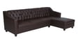 Riosche Leatherette LHS Sectional Sofa (3+ Lounger)in Dark Brown Colour