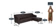 Riosche Leatherette LHS Sectional Sofa (3+ Lounger)in Dark Brown Colour