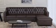 Riosche Leatherette LHS Sectional Sofa (3+ Lounger)in Dark Brown Colour