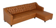 Riosche Leatherette LHS Sectional Sofa (3+ Lounger)in Tan Colour