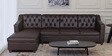 Riosche Leatherette RHS Sectional Sofa (3+ Lounger) in Dark Brown Colour