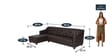 Riosche Leatherette RHS Sectional Sofa (3+ Lounger) in Dark Brown Colour