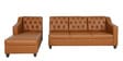 Riosche Leatherette RHS Sectional Sofa (3+ Lounger)in Tan Colour