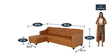 Riosche Leatherette RHS Sectional Sofa (3+ Lounger)in Tan Colour
