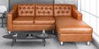 Riosche Leatherette LHS Sectional Sofa ( 2+ Lounger) in Tan Colour