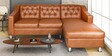 Riosche Leatherette LHS Sectional Sofa ( 2+ Lounger) in Tan Colour