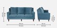 Ritzy Fabric 3 Seater Sofa In Blue Colour