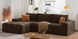 Riviera Premium Sectional Sofa In Dark Brown Color