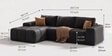 Riviera Premium Sectional Sofa In Dark Grey Color