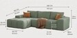 Riviera Premium Sectional Sofa In Frosty Green Color