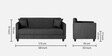 Riya Fabric 3 Seater Sofa In Mystic Black Colour
