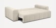Riyab Velvet Convertible Sofa Cum Bed in Cream Color,