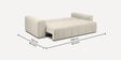 Riyab Velvet Convertible Sofa Cum Bed in Cream Color,