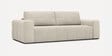 Riyab Velvet Convertible Sofa Cum Bed in Cream Color,