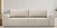 Riyab Velvet Convertible Sofa Cum Bed in Cream Color,