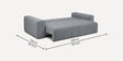 Riyab Velvet Convertible Sofa Cum Bed in Grey Color