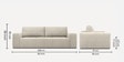 Riyab Velvet Convertible Sofa Cum Bed in Cream Color,