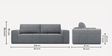 Riyab Velvet Convertible Sofa Cum Bed in Grey Color