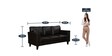 Tromaso Leatherette 3 Seater Sofa In Coffee Brown Colour