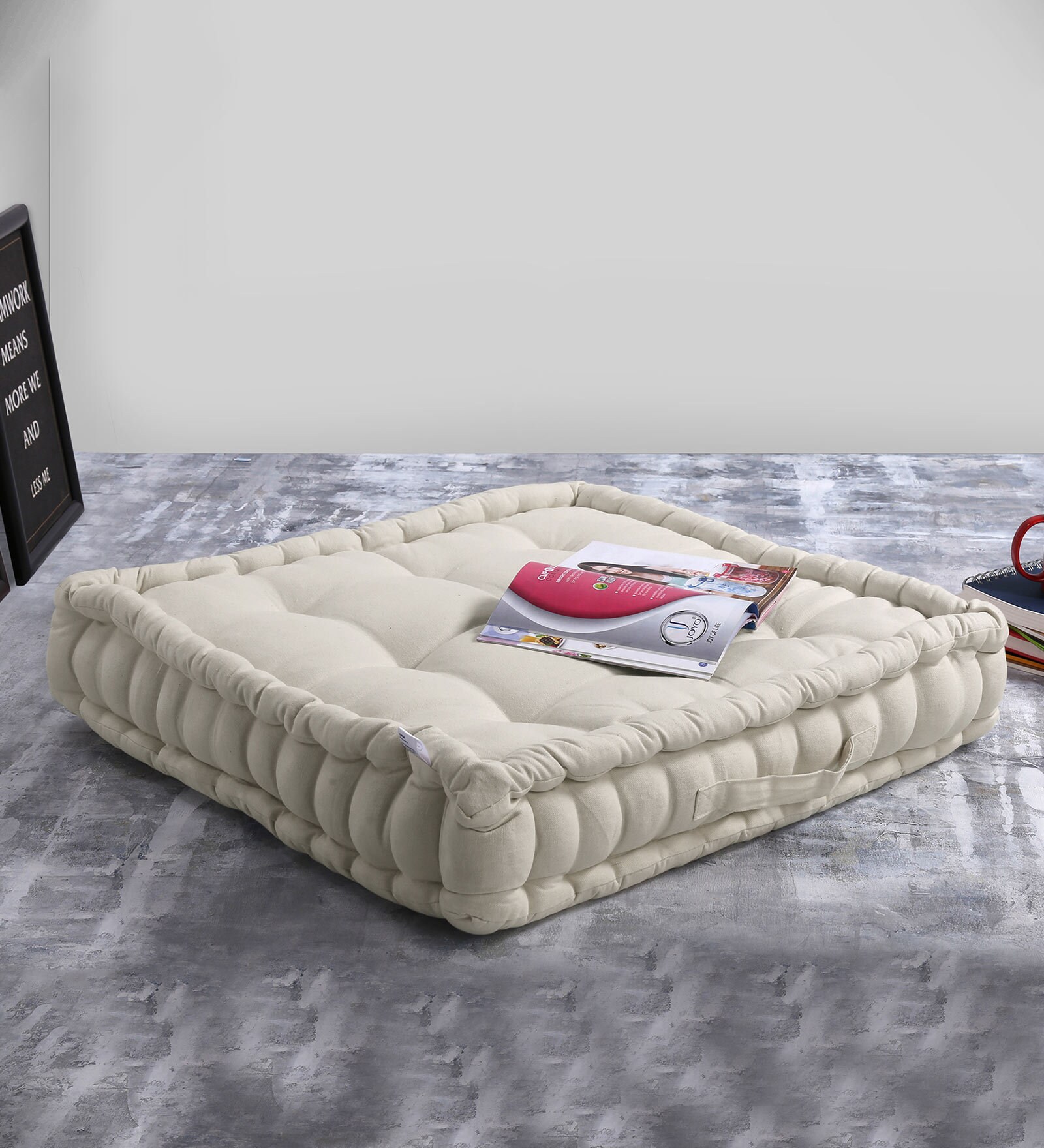 Buy Rich Cotton Canvas Floor Cushions by Encasa Homes at 32 OFF by