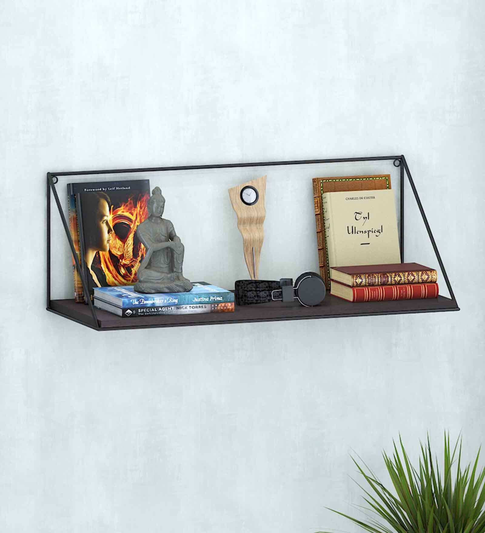 Richard Wood & Metal Wall Shelf In Wenge 