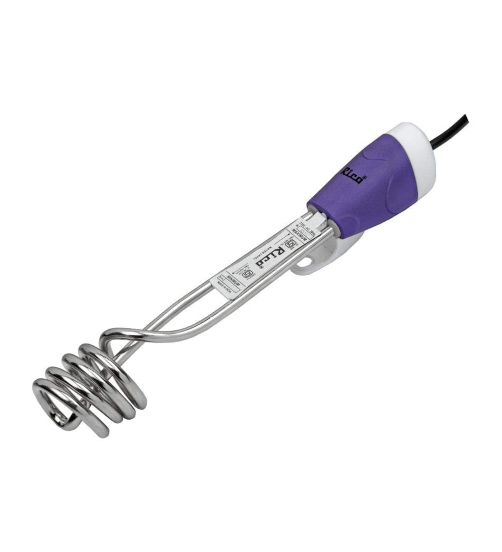 Rico 1000 Watts Shock Proof Metal Water Heater Immersion Rod in Silver Colour